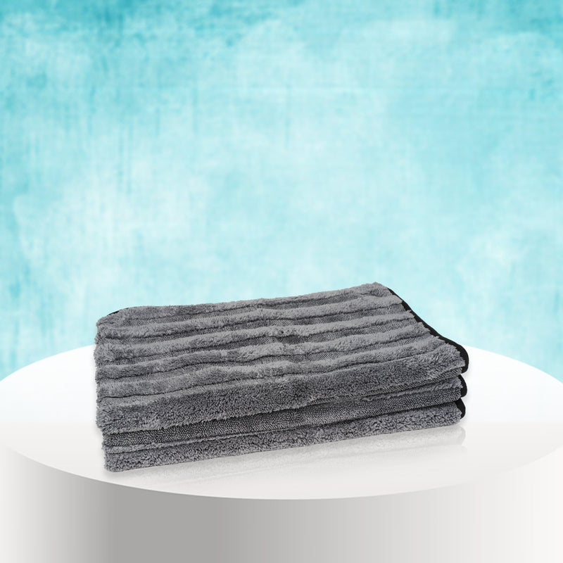 Poshlyf Chipmunk Extreme Drying Towel 600 GSM Grey with Border 80cm x 50cm(3 Units)