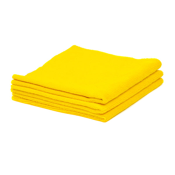 Poshlyf Microfiber Cloth Edgeless Ultrasonic Cut 40cm x 40cm Yellow 380 GSM (3 unit)