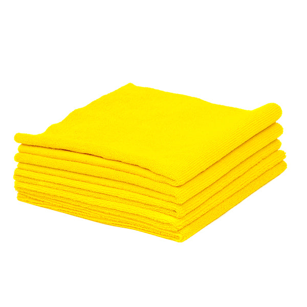 Poshlyf Microfiber Cloth Edgeless Ultrasonic Cut 40cm x 40cm Yellow 380 GSM (5 unit)